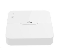 Uniview NVR, 4 kanály, 4xPoE(max.54W), H.265,1x HDD(max.6TB), propustnost 64/48Mbps, HDMI, VGA, 2x USB 2.0, audio, ONVIF