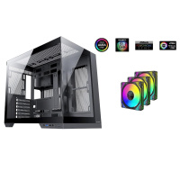 1stCOOL skříň DREAMER, Mid Tower, AU, USB 3.0, USB-C, 3x 120mm ARGB Fan, černá