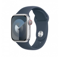 APPLE Watch Series 9 GPS + Cellular 45mm Silver Aluminium Case with Storm Blue Sport Band - S/M