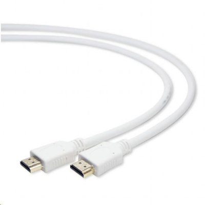 GEMBIRD Kabel HDMI-HDMI 3m, 1.4, M/M stíněný, zlacené kontakty, bílý