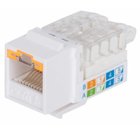 Intellinet Locking Cat6 Keystone Jack, UTP, Toolless, Locking Function, White