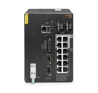 Aruba 4100i 12-port 1GbE (8-port Class 4 POE and 4-port Class 6 POE) 2-port SFP+ DIN Mount Switch