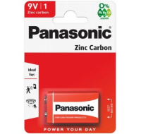 PANASONIC Zinkouhlíkové baterie Zinc Carbon 6F22RZ/1BP 9V (1 ks)