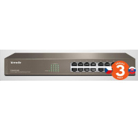 Tenda TEG1016D 16-port Gigabit Ethernet Switch, 10/100/1000 Mbps, fanless, rackmount