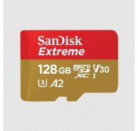 SanDisk micro SDXC karta 128GB Extreme (190 MB/s Class 10, UHS-I U3 V30) + adaptér