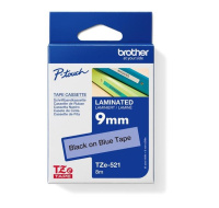 BROTHER TZE521 - kazeta TZ šířky 9mm, laminovaná TZE-521, modrá/černé písmo