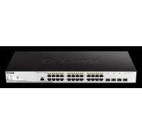 D-Link DGS-1210-28P/ME/E 24-Port 10/100/1000BASE-T PoE + 4-Port 1 Gbps SFP Metro Ethernet