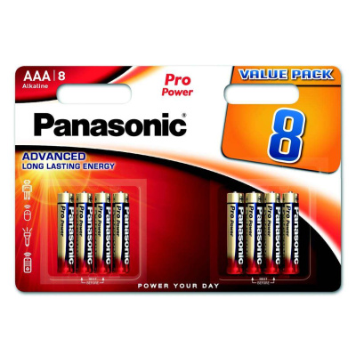 PANASONIC Alkalické baterie - Pro Power AAA 4+4F 1,5V balení - 8ks