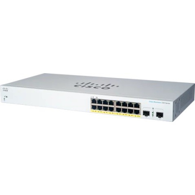 Cisco switch CBS220-16P-2G (16xGbE,2xSFP,16xPoE+,130W,fanless) - REFRESH