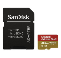 SanDisk micro SDXC karta 256GB Extreme PLUS (200 MB/s Class 10, UHS-I U3 V30) + adaptér