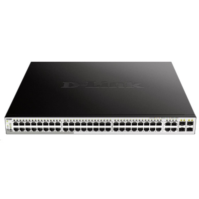 D-Link DGS-1210-52MP 52-Port Gigabit Smart+ PoE Switch, 48x GbE PoE+, 4x RJ45/SFP, PoE 370W