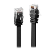 XtendLan patch kabel Cat6, UTP - 1m, černý, plochý (prodej po 10 ks)