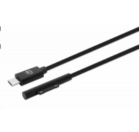 Manhattan nabíjecí kabel, Surface Connect to USB-C Charging Cable (M/M), 15 V / 3 A, 1.8m, černá