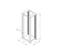 TRITON 19" montážní rám 42U, dvoudílný, hloubka 800mm