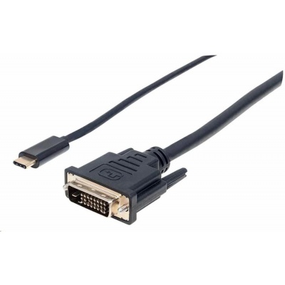 Manhattan kabel USB-C na DVI, 2m, černá
