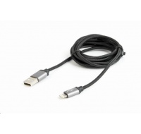 GEMBIRD Kabel USB 2.0 Lightning (IP5 a vyšší) nabíjecí a synchronizační kabel, opletený, 1,8m, černý, blister