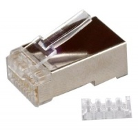 Konektor STP RJ45 (8p8c), Cat6, 50µm, skládaný, drát - 100 ks