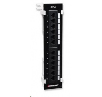 Intellinet Patch panel, 12 port Cat5e, UTP, černý, na zeď