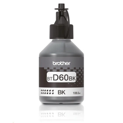 BROTHER INK BT-D60BK black pro T4xx, T5xx, T7xx, T9xx cca 6000 stránek, bezpigmentový - INKTANK