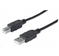 MANHATTAN Hi-Speed USB Device Cable, Type-A Male / Type-B Male, 5m (3 ft.), Black