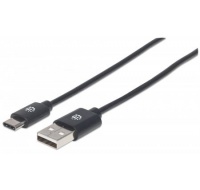 MANHATTAN kabel Hi-Speed USB-C, C Male / A Male, 2m, černý