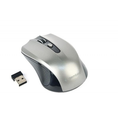 GEMBIRD myš MUSW-4B-04-BG, černo-šedá, bezdrátová, USB nano receiver