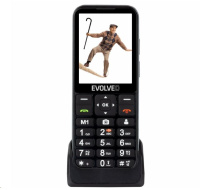 BAZAR - EVOLVEO EasyPhone LT, mobilní telefon pro seniory s nabíjecím stojánkem, černá - Poškozený obal (Komplet)