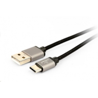GEMBIRD Kabel CABLEXPERT USB na USB-C kabel (AM/CM), 1,8m, opletený, černý, blister