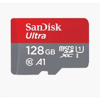 SanDisk MicroSDXC karta 128GB Ultra (100MB/s, Class 10, Android) + adaptér