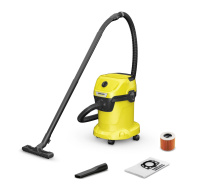 Karcher WD 3 V-17/4/20 víceúčelový vysavač, 1000 W, objem 17 l, mokré a suché vysávání, žlutá