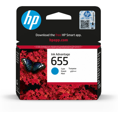 HP 655 Cyan Ink Cart, CZ110AE (600 pages)