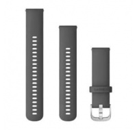 Garmin řemínek Quick Release (22 mm), matně šedý, stříbrná přezka