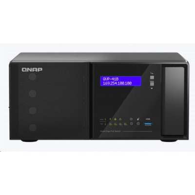 QNAP QVP-41B-8G-P (2C/J4125/2,0GHz/8GBRAM/4xSATA/2xM.2/3xUSB3.2/2xHDMI/16xGbE/2xGbE/SFPcombo/16xPoE+/140W)