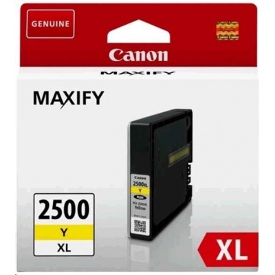 Canon CARTRIDGE PGI-2500XL Y žlutá pro Maxify iB4050, iB4150, MB5050, MB5150, MB5155, MB5350, MB5450 a MB5455 (1295str.)