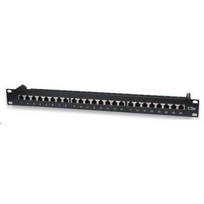 Intellinet Patch Panel, 19", Cat5e, 24-Port, FTP, 1U, Black