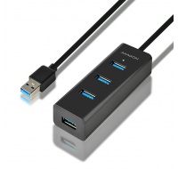 AXAGON HUE-S2BL, 4x USB 3.0 CHARGING hub, micro USB nap. konektor, kabel USB-A 1.2m