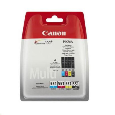 Canon CARTRIDGE CLI-551 C/M/Y/BK Multi Pack SEC pro PIXMA IP7250, IP8750, IX6850, MG5x50, MX725, MX925 (300 str.)