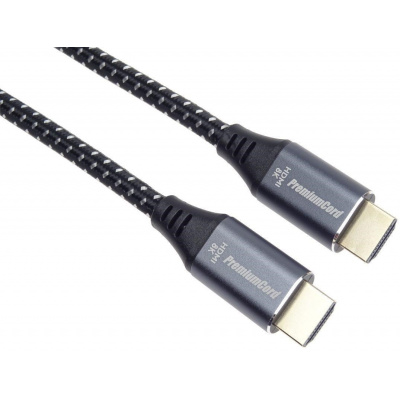 PREMIUMCORD Kabel HDMI 2.1 High Speed + Ethernet kabel 8K@60Hz, zlacené konektory, 2m