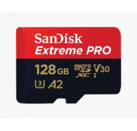 SanDisk micro SDXC karta 128GB Extreme PRO (200 MB/s Class 10, UHS-I U3 V30) + adaptér