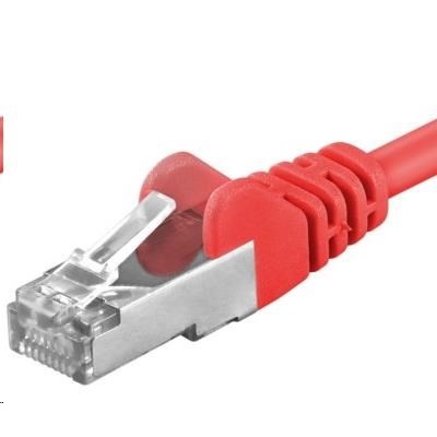 PREMIUMCORD Patch kabel CAT6a S-FTP, RJ45-RJ45, AWG 26/7 7m červená