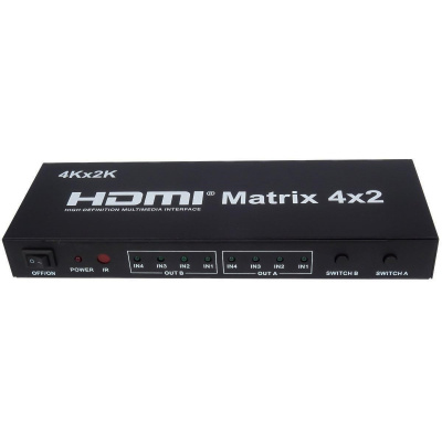 PremiumCord HDMI matrix switch 4:2,s audiem, rozlišení 4Kx2K