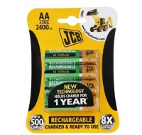 JCB RTU NiMH AA/R06, min.2400mAh, přednabitá, blistr 4 ks