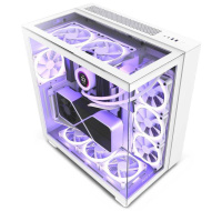 NZXT skříň H9 Elite dvoukomorová ATX / 3xRGB 120 mm / 1x 120mm fan / prosklená / RGB&fan controler / bílá