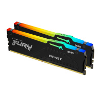 KINGSTON DIMM DDR5 64GB (Kit of 2) 6000MT/s CL30 Non-ECC FURY Beast RGB XMP, Černá