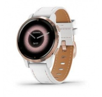 Garmin GPS sportovní hodinky Venu® 2S Rose Gold/White Leather Band
