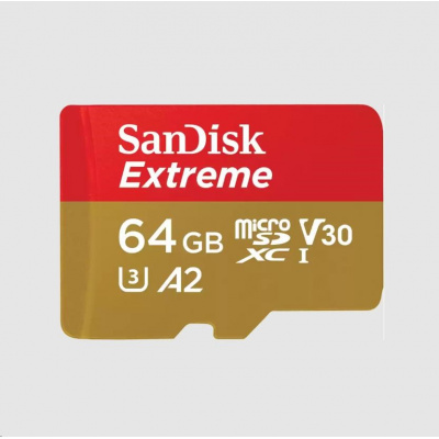 SanDisk micro SDXC karta 64GB Extreme (170 MB/s Class 10, UHS-I U3 V30) + adaptér