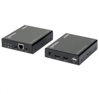 Manhattan prodlužovací sada, 1080p HDMI KVM over IP Extender Kit, černá