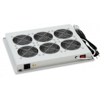 TRITON Ventilační jednotka horní (spodní), 6 ventilátory-230V/90W, termostat, černá