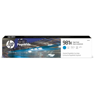 HP 981X High Yield Cyan Original PageWide Cartridge (10,000 pages)