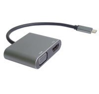 PremiumCord MST adaptér USB-C na HDMI + VGA, rozlišení 4K a FULL HD 1080p